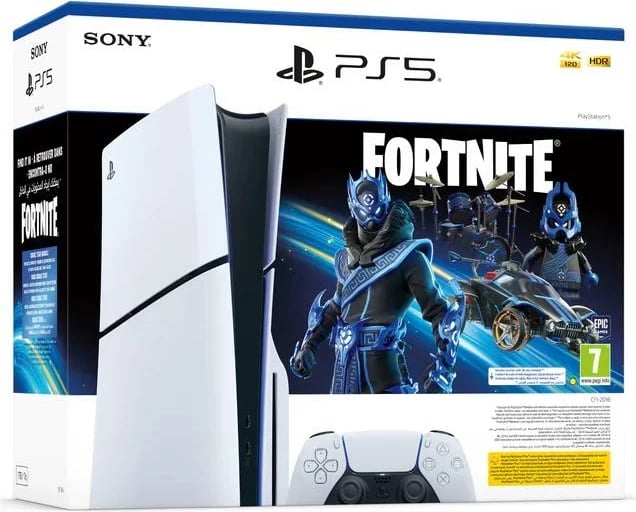 Konsolë PS5 Sony 1TB Standard Slim Fortnite Cobalt Star Bardhë