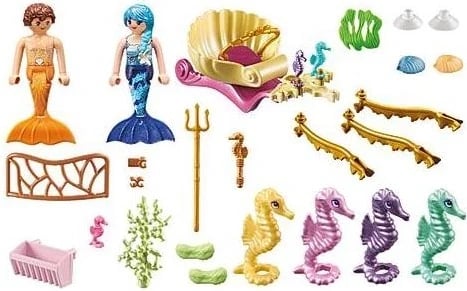 Seti i Lojës Playmobil Princess Magic, me banorë nëndetës dhe karrocë me kuaj deti