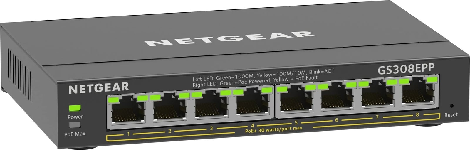 Switch NETGEAR GS308EPP, 8-Port Gigabit Ethernet, PoE+, i zi