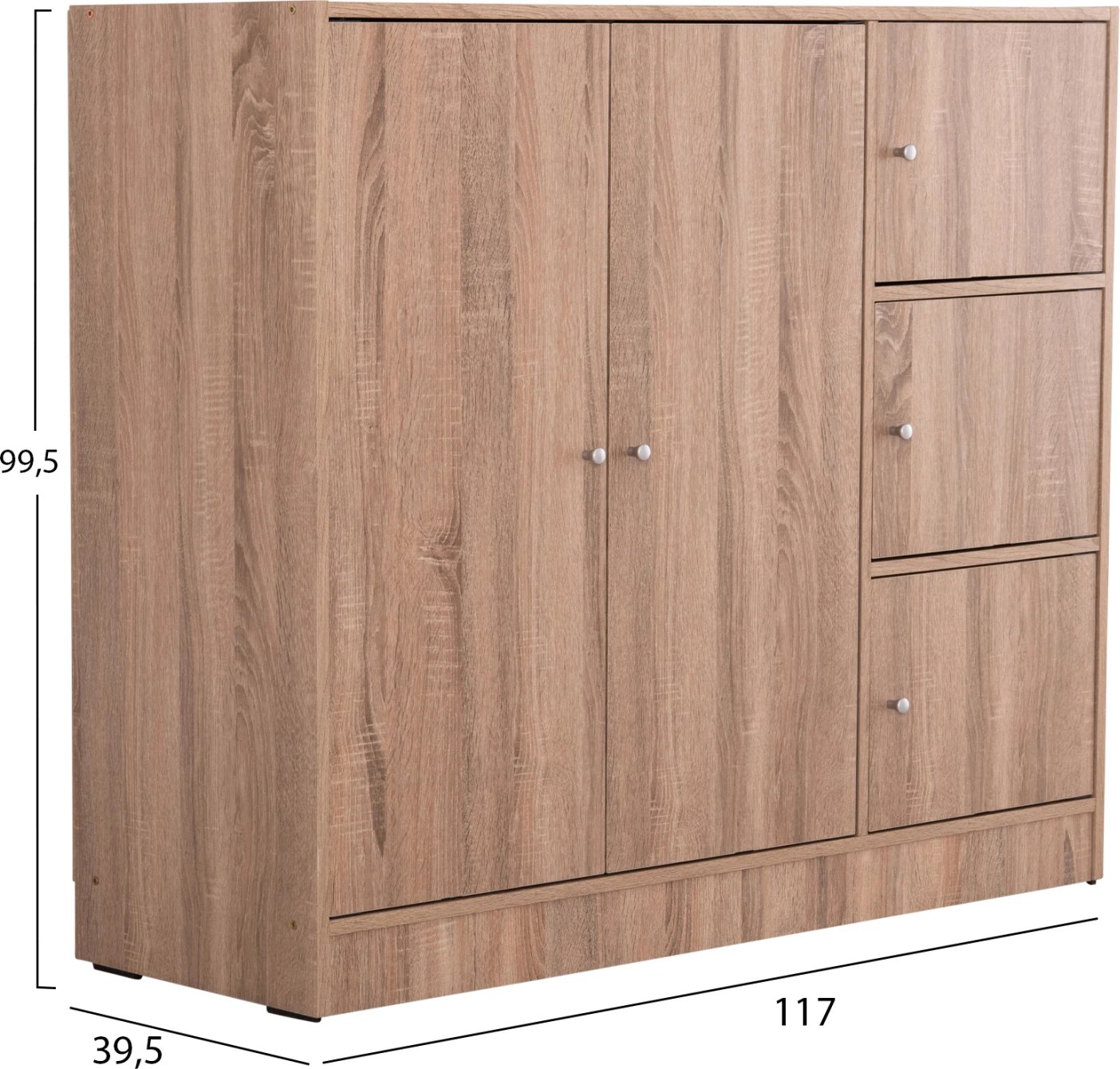 Kabinet me 4 hapësira ruajtjeje, ngjyrë lisi Sonama, MATIN FH2480.02, 117x39.5x99.5 cm