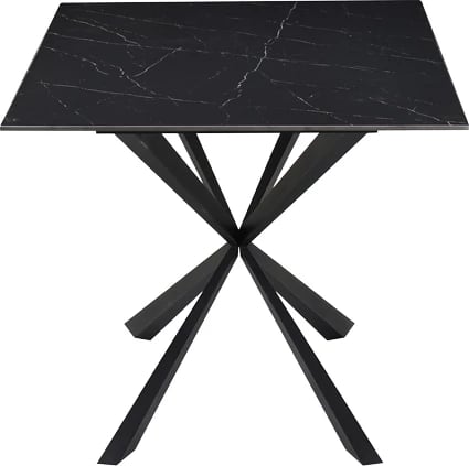 Tavolinë Inart Cozline, gur i sinteruar, këmbë metalike, 180x90x76cm