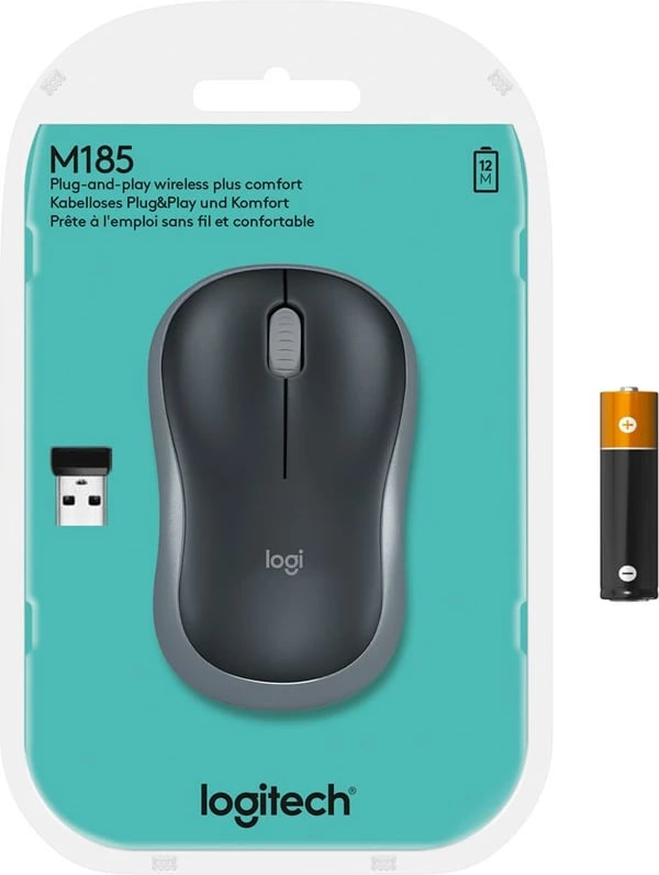 Maus Logitech M185, 1000 DPI, wireless, hiri