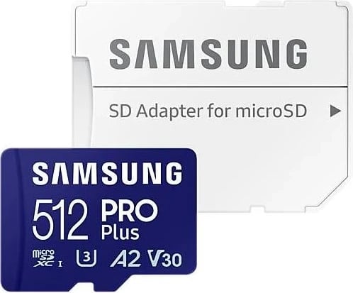 Kartë memorie Samsung Pro Plus, microSDXC, 512GB, 180MB/s