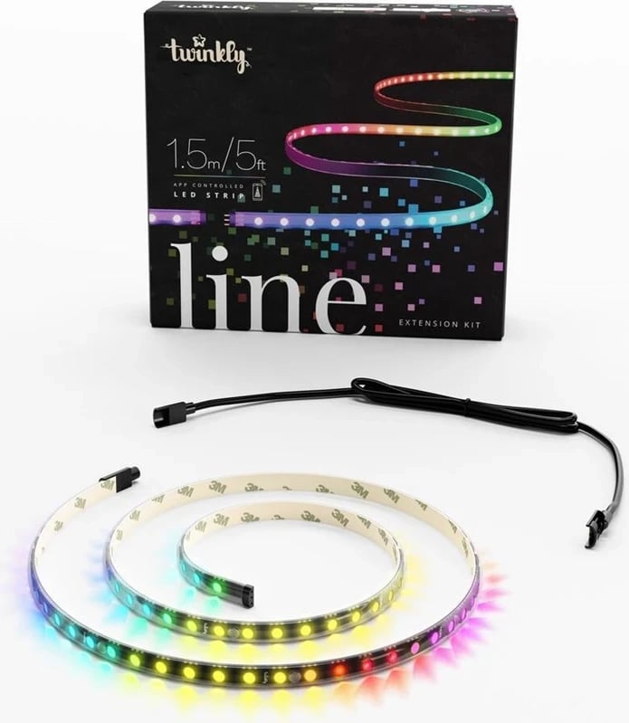 Shirit LED i mençur Twinkly Line 90 Extension Kit (TWL100ADP-B), 90 LED RGB, 1.5 m