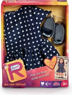 #Rfriends Polka Dot Dress - Navy