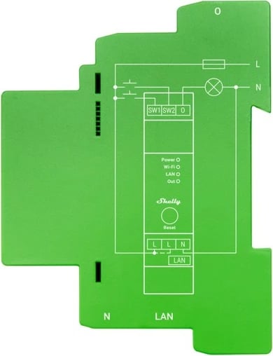 Dimmer Shelly Pro Dimmer 1PM, 200 W, IEEE 802.11b/g/n, Blu, Gjelbër, Gri