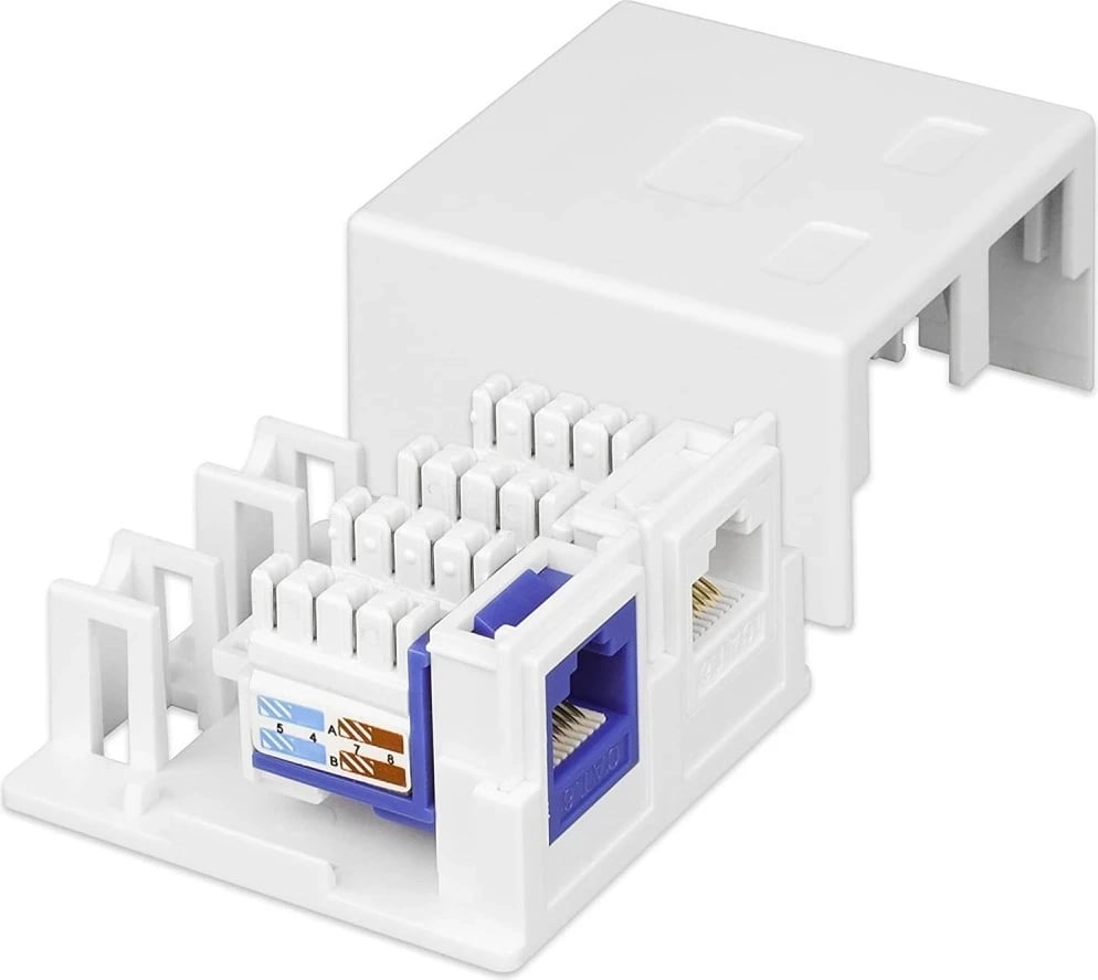 Kasë Techly 366310, për 2 module Keystone RJ45 ose RJ11/12, e bardhë