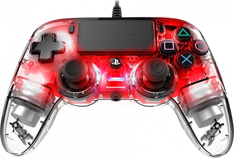  Kontroller për konzolën PS4, Nacon, 3m, i kuq/transparent