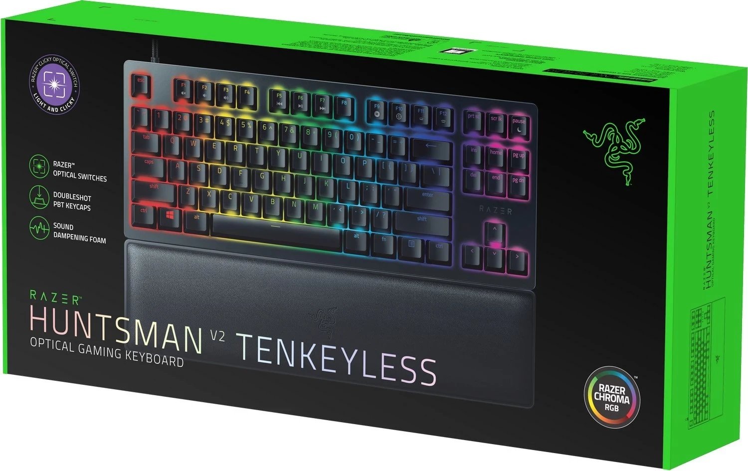 Tastierë Razer Huntsman V2 Tenkeyless, me Switchet Purple