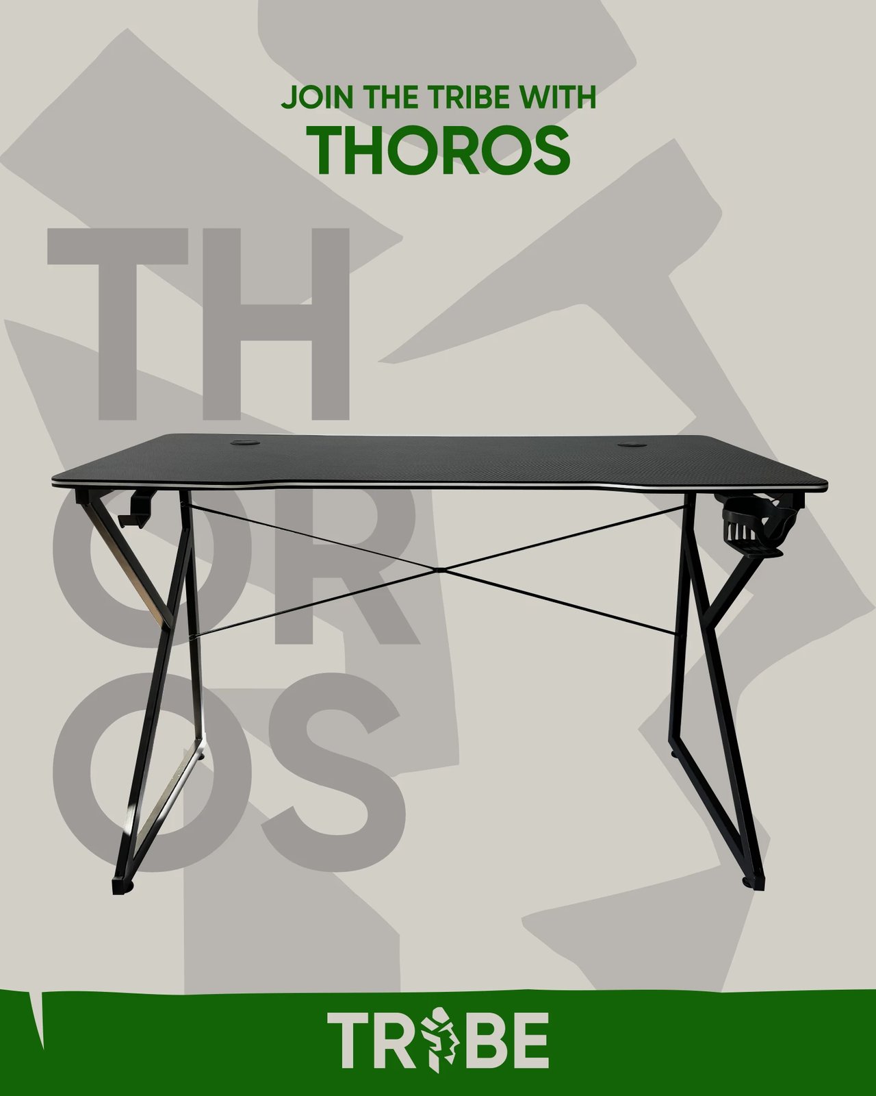 Tavolinë Gaming TRIBE "Thoros" LED