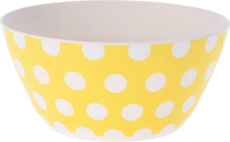 Tasë KOOPMAN 35767-01 melamine me pika, Ø25.5x11.5cm, Verdhë