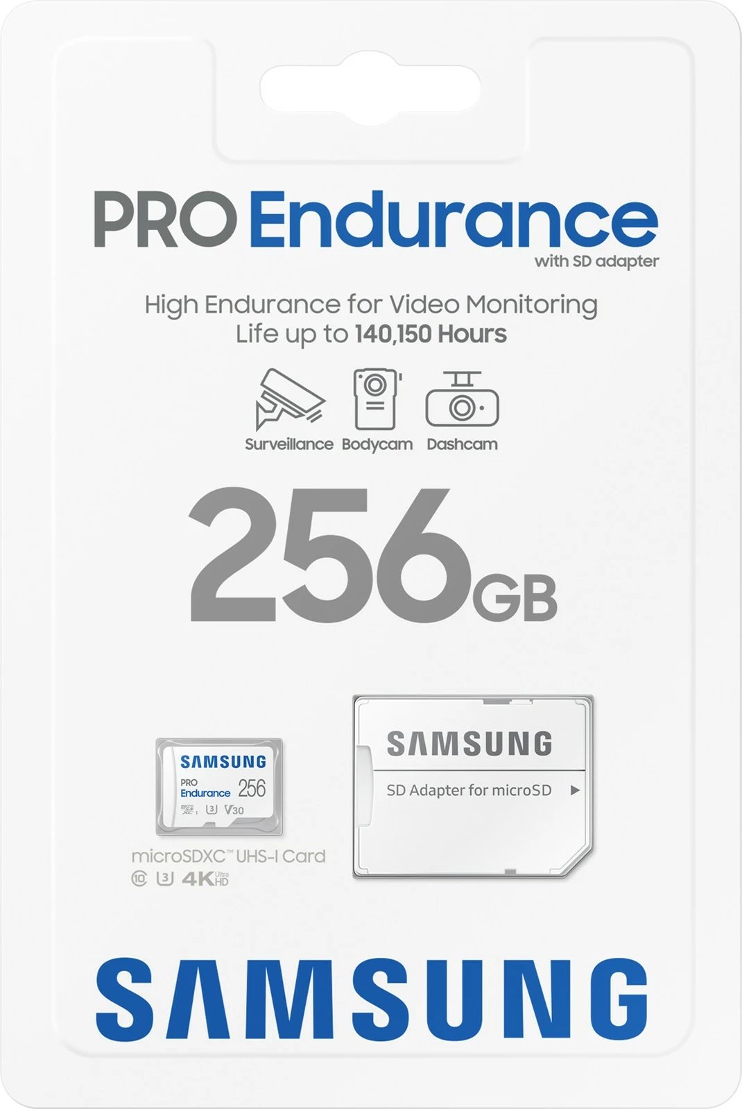 Kartelë MicroSDXC Samsung MB-MJ256K, 256 GB, e bardhë