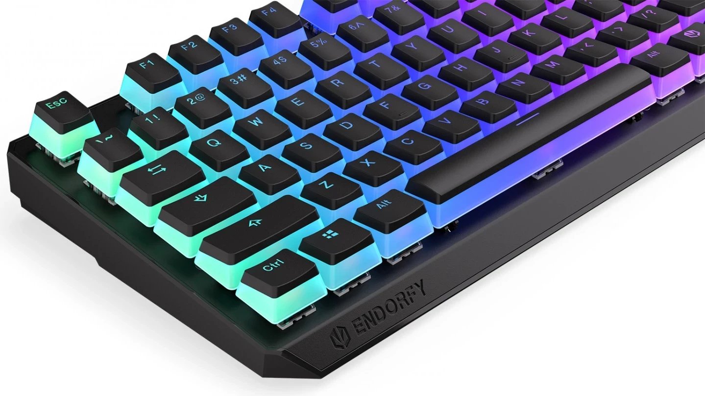 Tastierë Wireless ENDORFY Thock TKL me Ngjyra RGB dhe Pudding të Kuqe