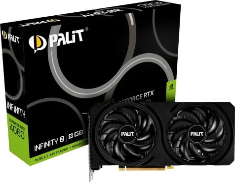 Kartelë grafike Palit GeForce RTX 4060, 8 GB, GDDR6, PCI Express 4.0, 2 ventilatorë