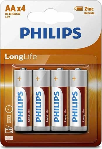 Philips Bateri AA Longlife 4 / set