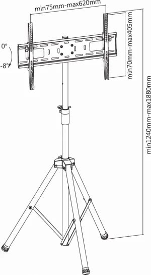 Mbajtës për Tv tripod, Sbox FST-846, 37“-70“