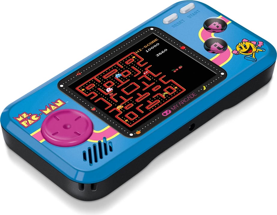 Paisje portative lojërash MS Pacman, My Arcade Pocket Player, 2.75", 3 lojëra, e kaltër