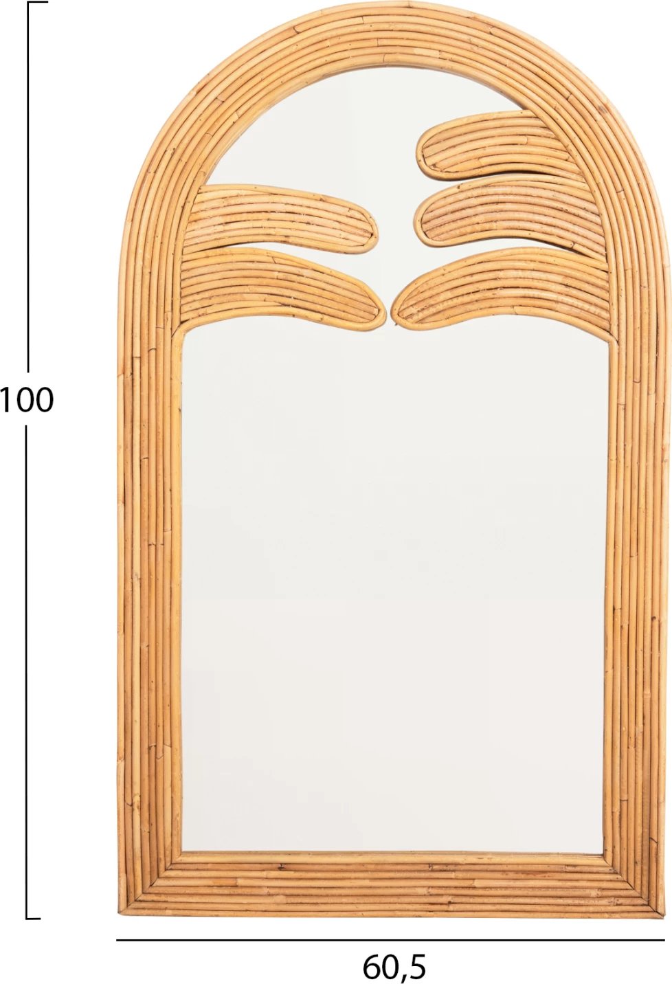 Pasqyrë muri REFLECT FH4367, kornizë natyrale prej rattan, 60x4,5x100Hcm