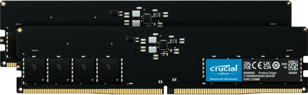 RAM Memorje Crucial CT2K16G48C40U5, 32 GB, 2 x 16 GB, DDR5, 4800 MHz, 288-pin DIMM