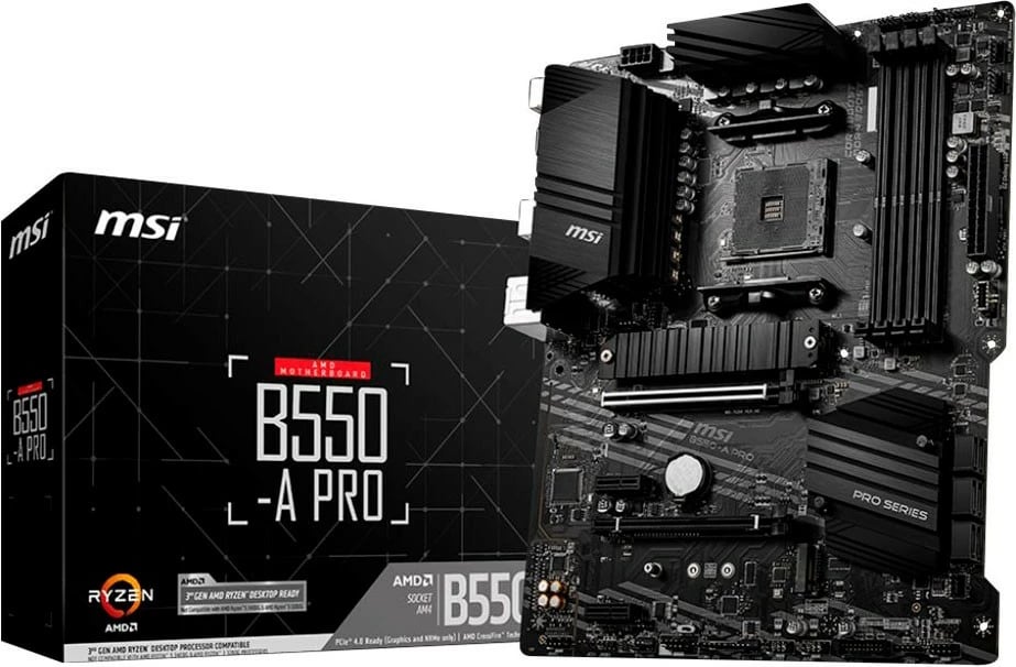 Kasa MSI B550-A PRO, AMD, Socket AM4, DDR4-SDRAM, 128 GB, DIMM