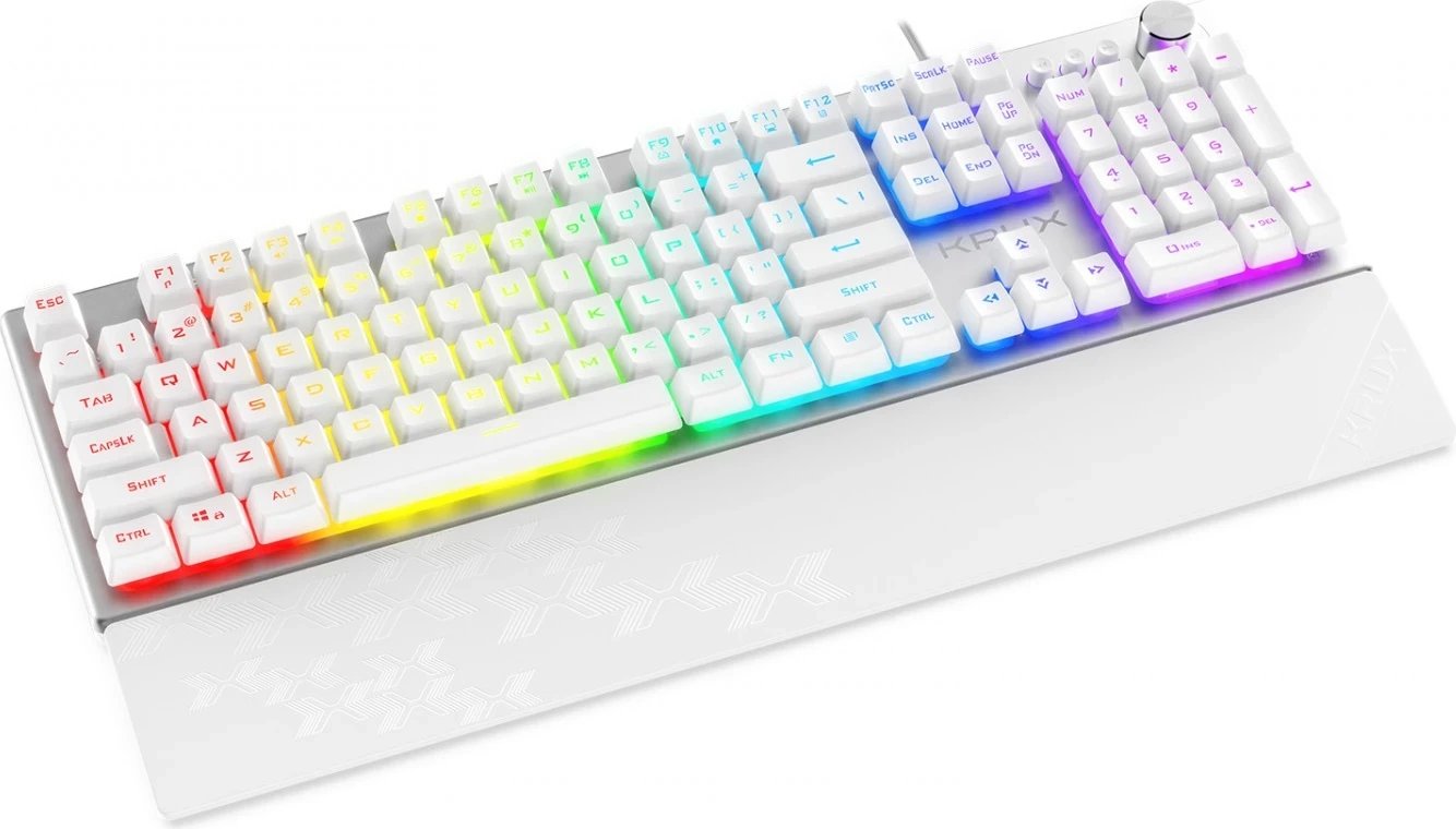 Tastierë Gaming KRUX Frost Silver-White me RGB