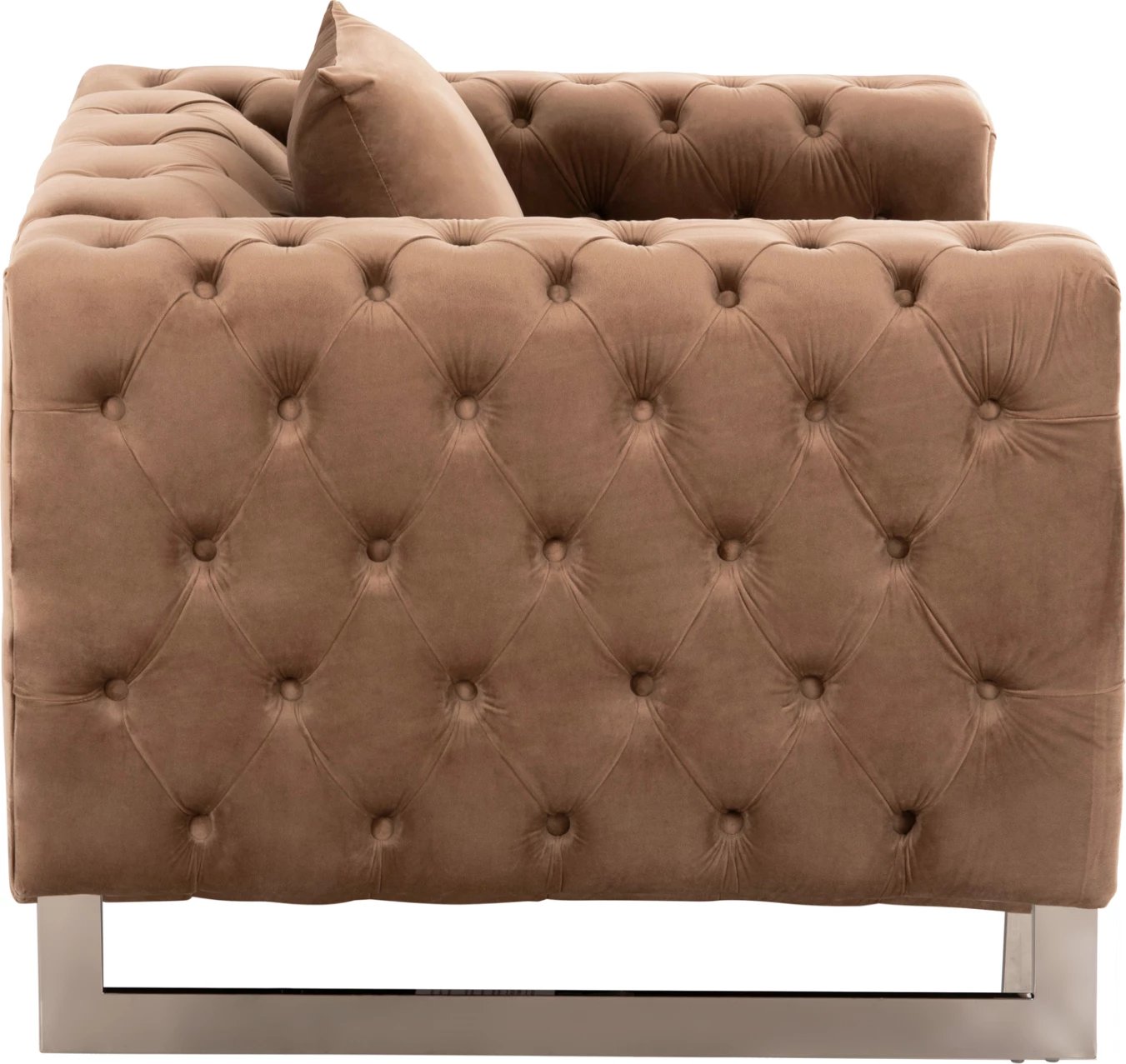 Karrige për krah Chesterfield, MOBAR, FH3261.03, kadife bezhë, këmbë metali, 99x86,5x77H cm.