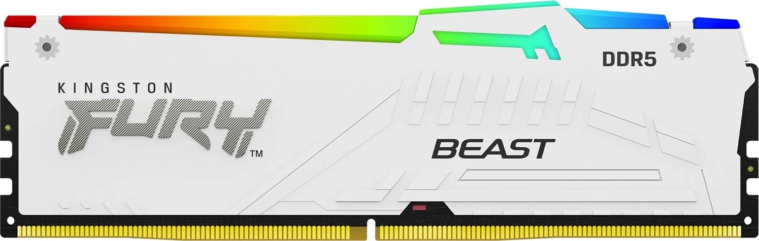 RAM Memorje Kingston FURY Beast 32GB 6000MT/s DDR5 CL40 DIMM, Bardhë me RGB