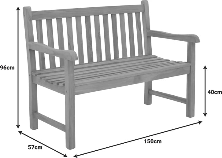 Divan Nat pakoworld dru teak, ngjyrë natyrale, 120x57x96cm