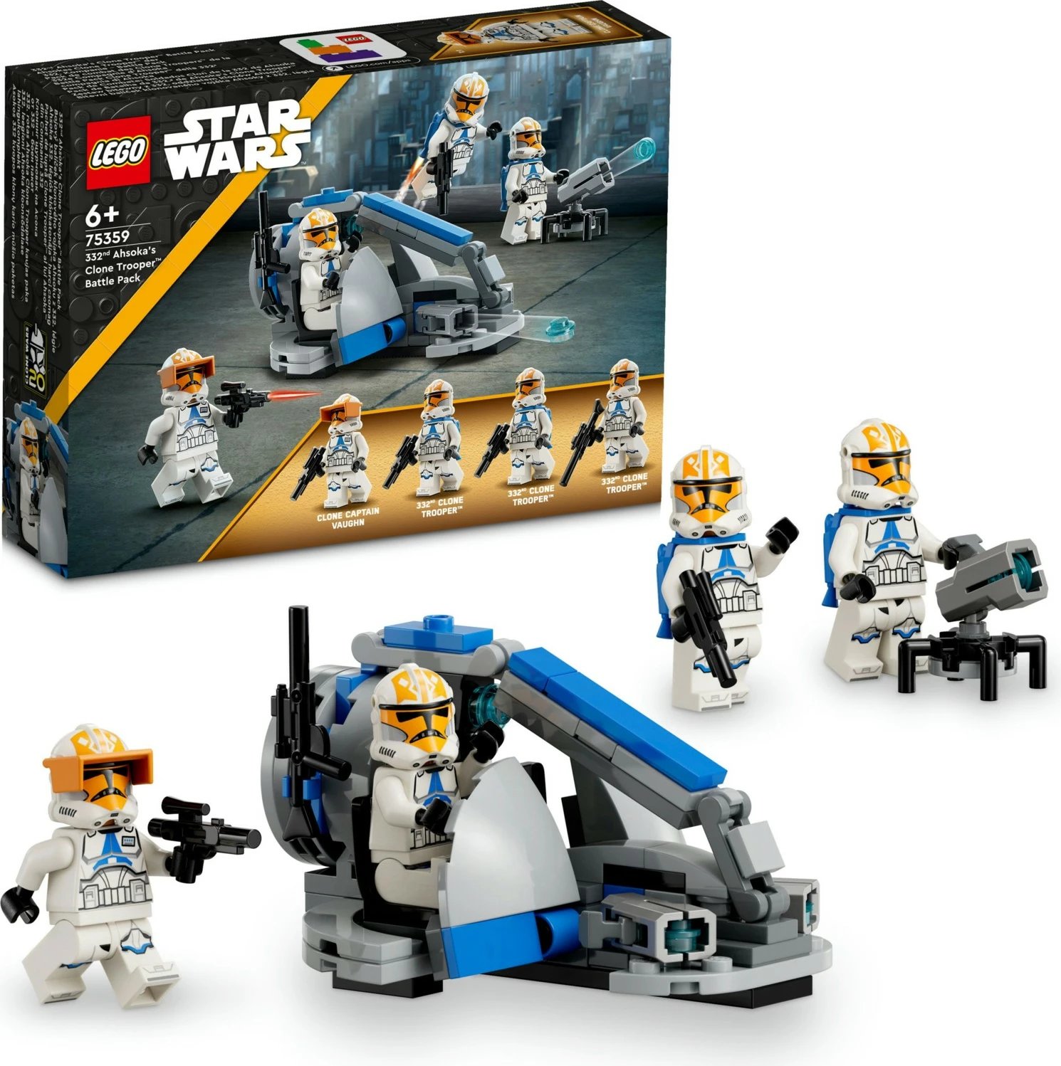 Lojë ndërtimi LEGO Star Wars për fëmijë, 332. Ahsoka's Clone Trooper Battle Pack