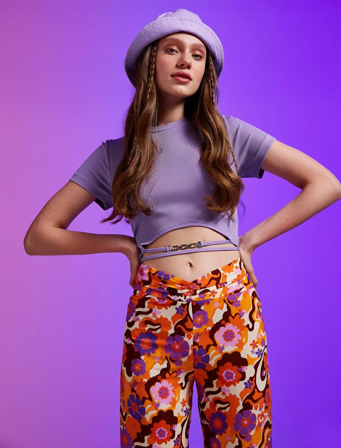 Maicë crop Koton për femra, ecru/lilac