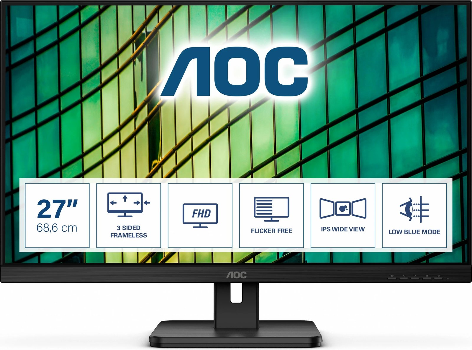 Monitor AOC 27E2QAE, 27", Full HD, LCD, 4 ms, i zi