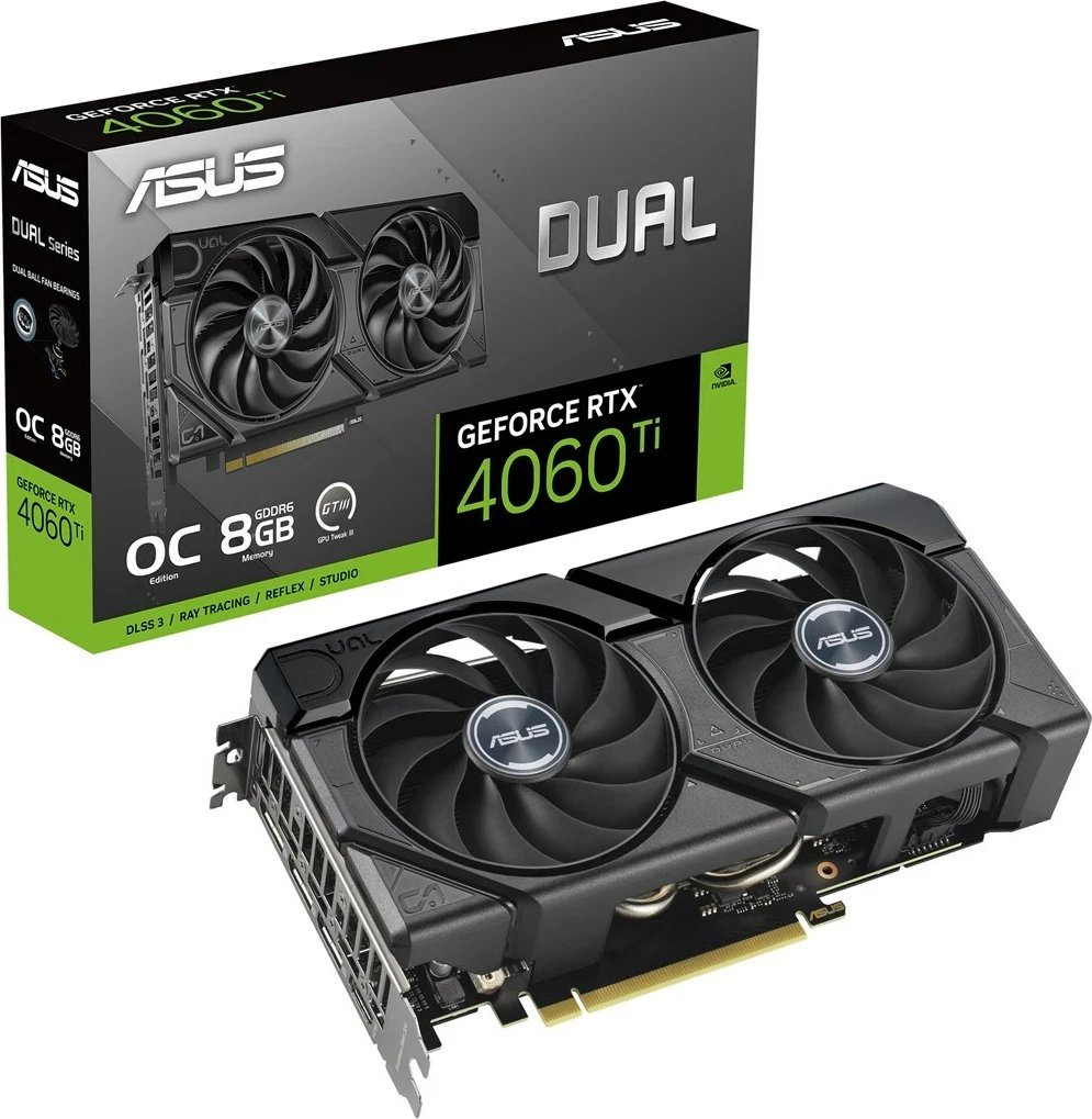 Grafikë ASUS Dual -RTX4060TI-O8G-EVO, 8 GB, e zezë