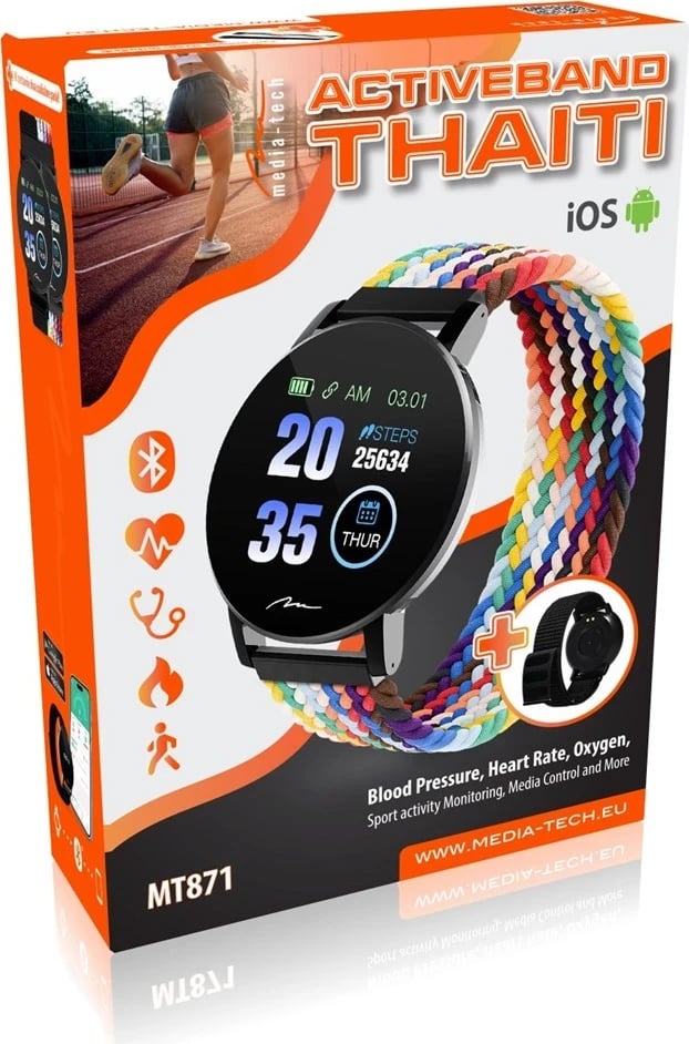 Smartwatch Media-Tech Smartband ACTIVEBAND, 1.3",  e zezë