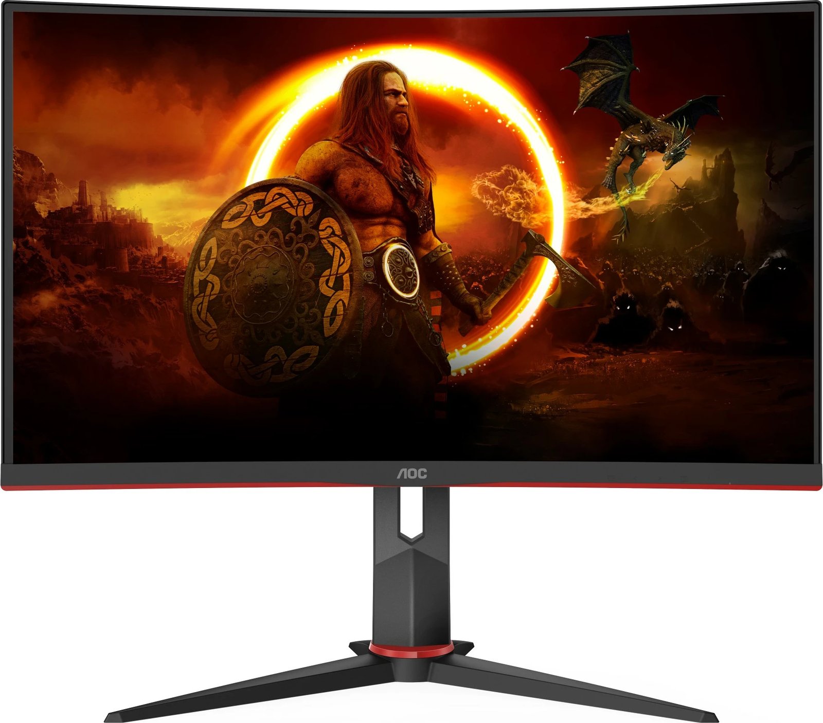 Monitor AOC CQ27G2S/BK, 27", Quad HD, 165Hz, i zi, i kuq