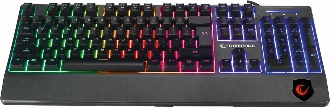 Tastierë gaming Rampage KB-R34, RGB, membranë-mekanike, e zezë