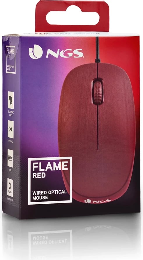 Maus NGS Flame 1000dpi i kuq