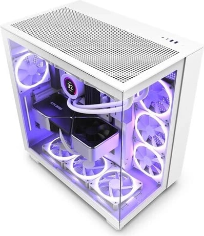 Kasë NZXT H9 Flow, Midi Tower, 4 x 120mm fan, e bardhë