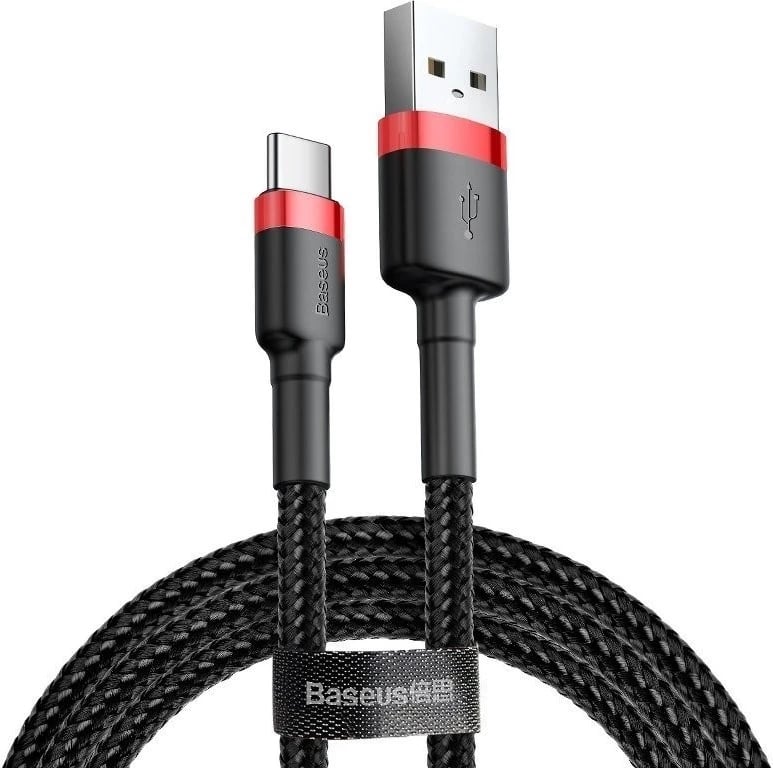 Kabëll Baseus Cafule USB-A/USB-C 2A 3m kuq e zi