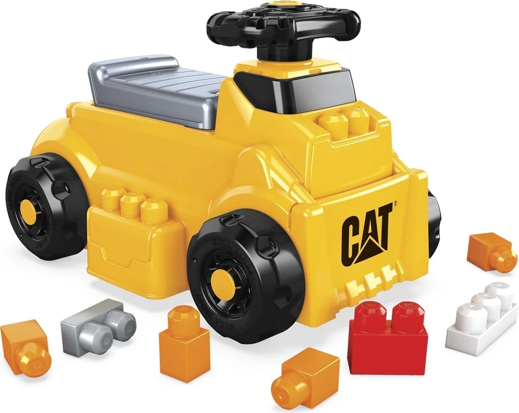 Lodër me rrota MEGA BLOKS CAT, MATTEL, e verdhë