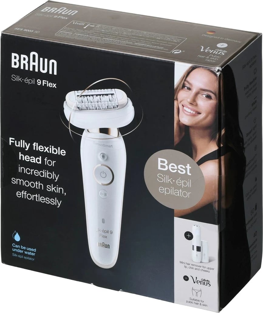 Epilator Braun SILK-EPIL 9 FLEX SES 9003 3D, Bardhë