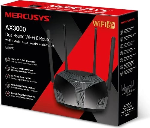 Ruter Mercusys AX3000, Dual-Band WiFi 6