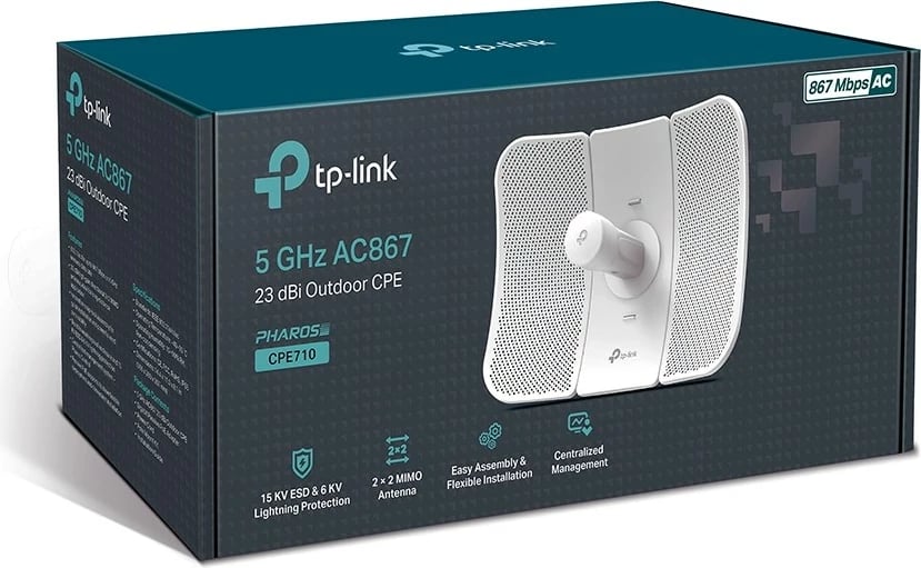 Access point TP-LINK CPE710 , Ethernet (PoE). Wi-Fi, e bardhë