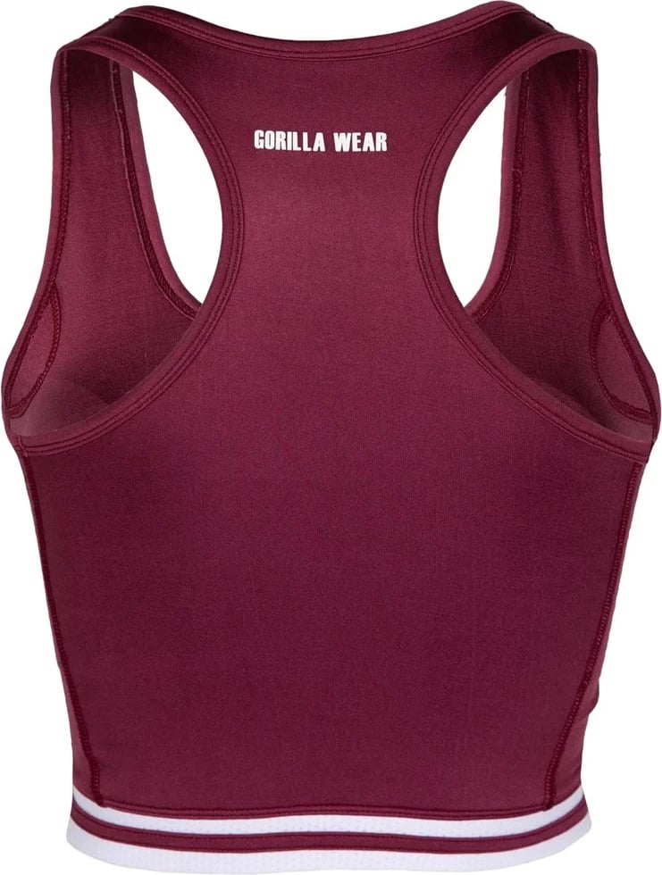 Mesa Zip Front Crop Top - Burgundy Red