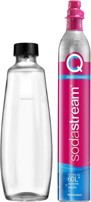 Shishe gazuese SodaStream Quick Connect, 1 L, 2 copë, e zezë dhe transparente