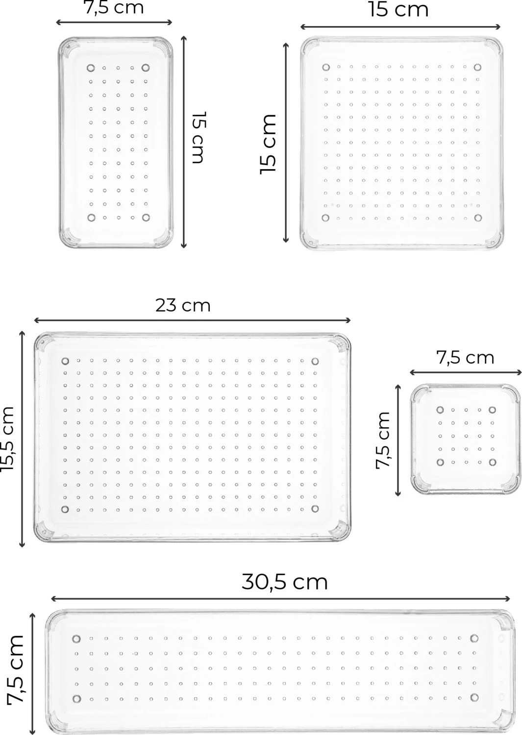 Organizator sirtari Vienev, 8 pjesë, anthracite dhe transparent