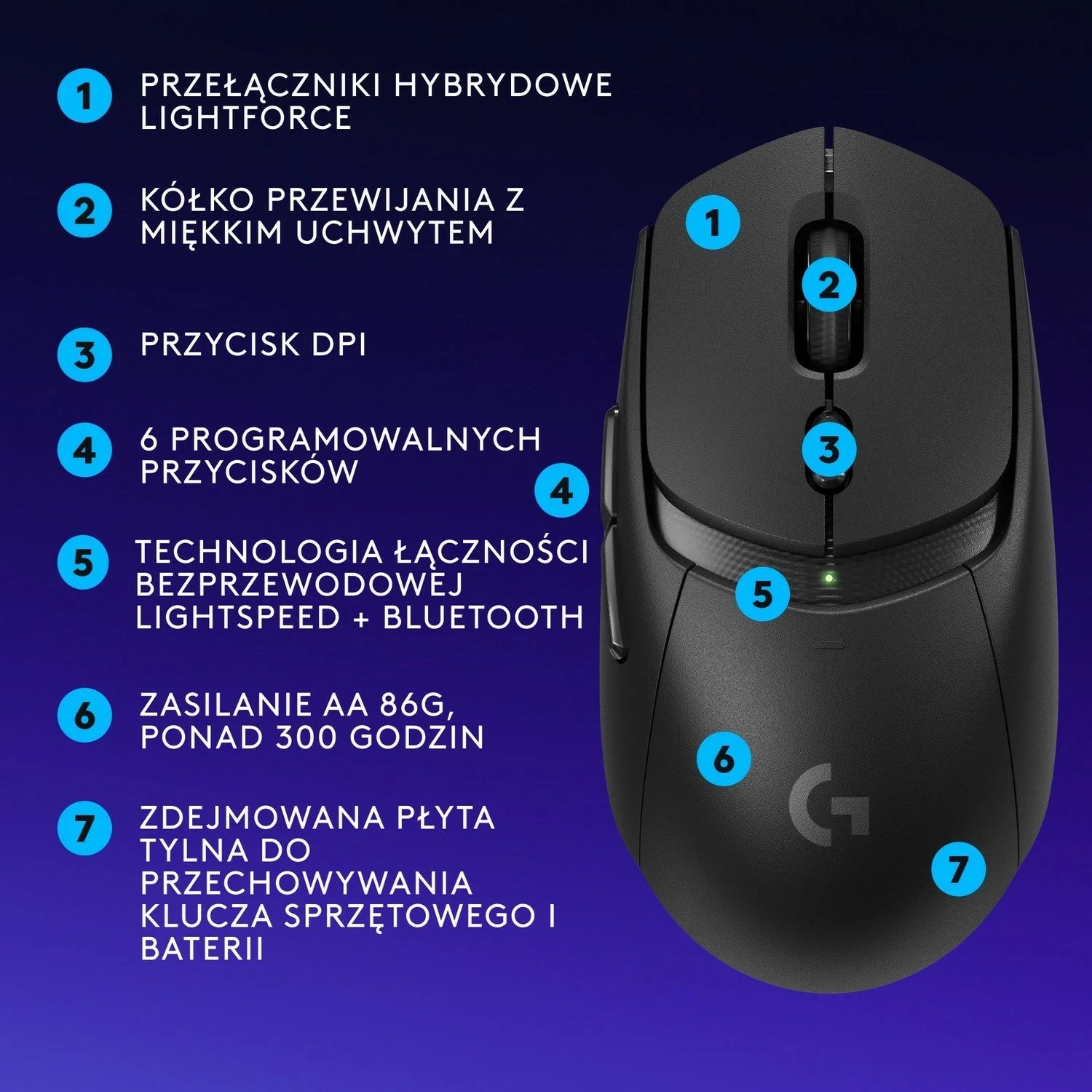 Maus Logitech G309 Lightspeed, i zi