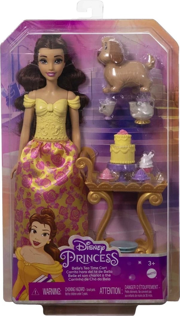 Set lodrash Mattel Disney Princess Belle, HLW20, me karrocë çaji