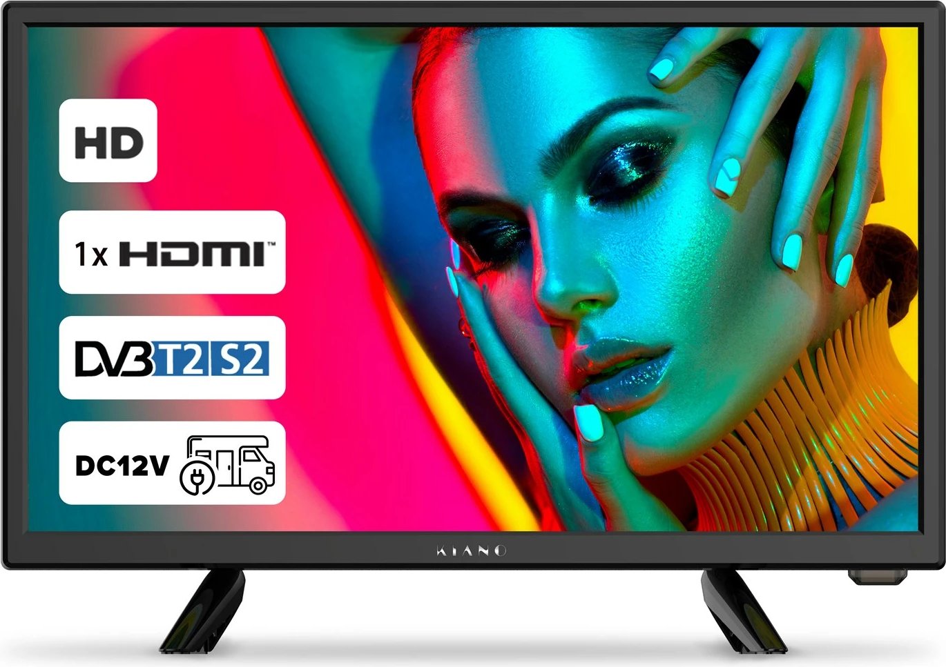 TV Kiano Slim 19" HD Ready, D-LED, DVB-T2, i zi