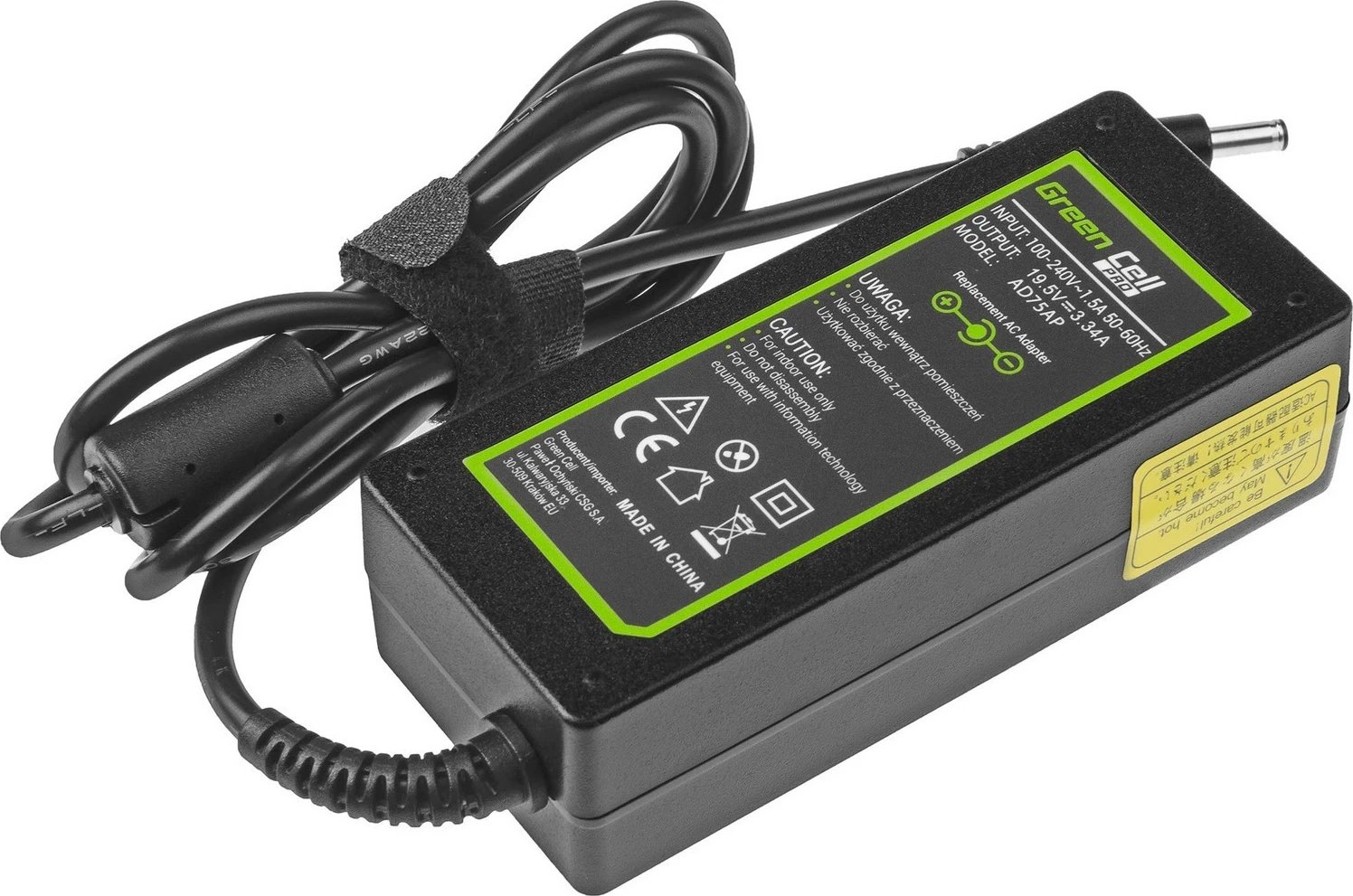 Adaptor për laptop Green Cell PRO, 65W 19.5V