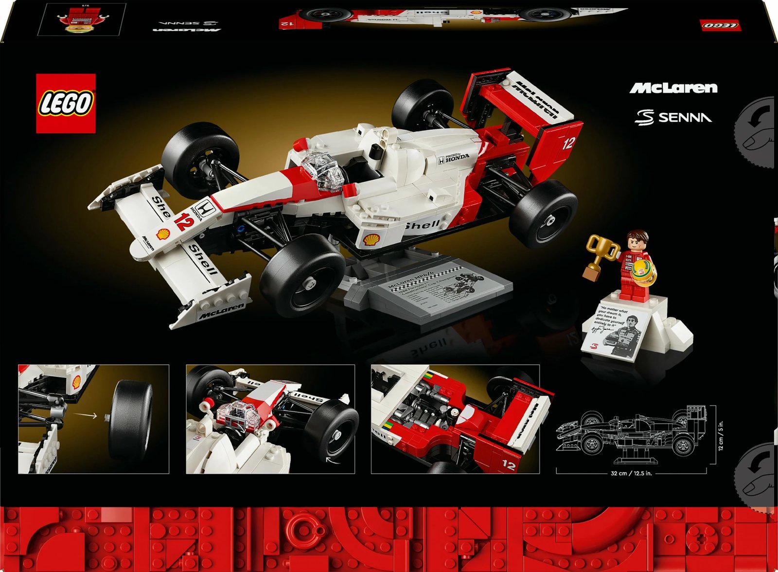 Set ndërtimi LEGO McLaren MP4/4 & Ayrton Senna, 693 pjesë, shumëngjyrësh